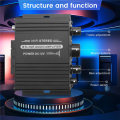 12V Mini Audio Power Car Amplifier Digital Audio Receiver AMP Dual Channel 20W+20W Bass Treble Volume Control for Home. 