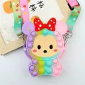 Rainbow Pop It Fidget Kids Toy Shoulder Bag Hit Push Bubble Stress Relief Toy Girls Backpack. 