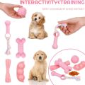 5-piece set of small dog teeth grinding toys, soft rubber cute pink dog toys, teeth cleaning toys, soft rubber rope dog toys, fu. 