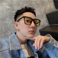 【CascadeCart】Korean style yellow sunglasses women, summer square shape 2025 New Trendy Internet Celebrity Glasses for Big Face Fashion. 