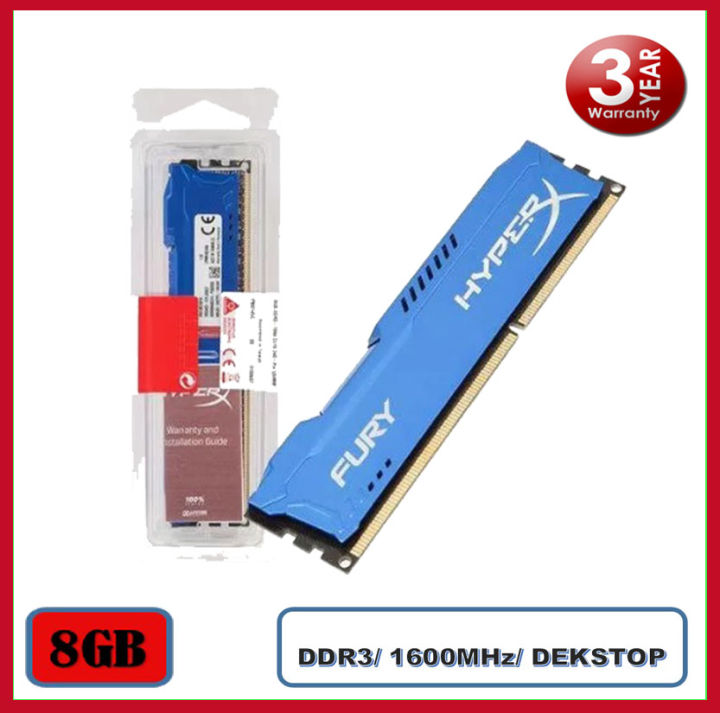 KlNGSTON HyperX RAM DDR3 8GB/ 1600MHz (PC3 12800)/ Desktop/ CL10 240-Pin SO-DIMM Memory Ram (HX316C10F/8)