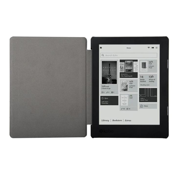 LibiAffordable%20Leather%20Case%20for%20KOBO%20AURA%20H2O%20EDITION%202%206.8%20Inch%20eReader%20Funda%20Capa%20Slim%20Folio%20Magnetic%20Auto%20Wake%20Sleep%20Ebook%20Print%20Book%20Cover%20-%20Image%202