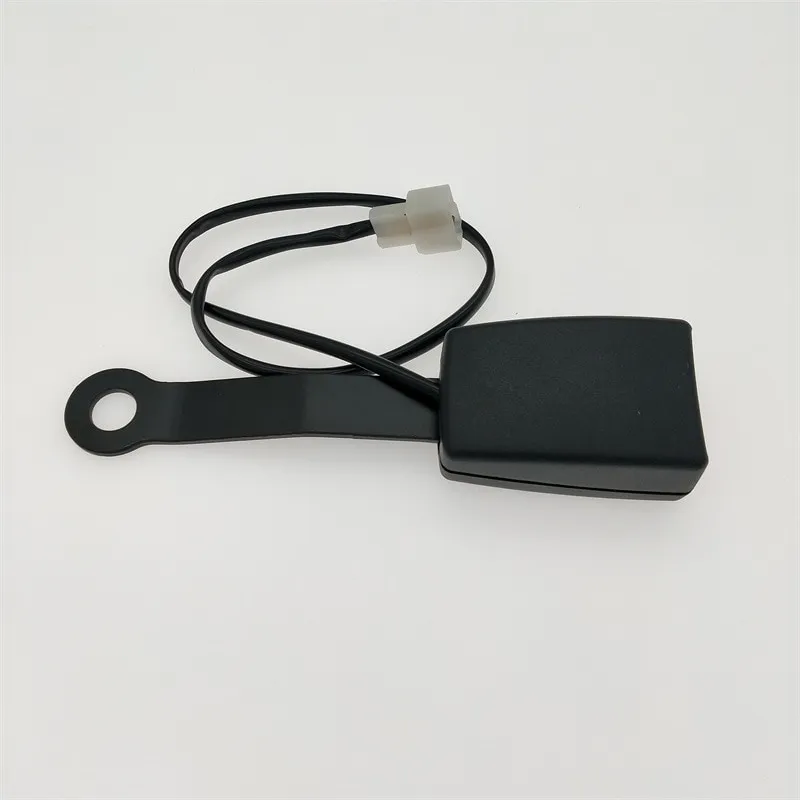 2x Front Seat Belt Buckle With Plug Connector & Warning Cable – Universal (Black/Beige/Gray)