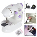 4 In One Compact And Portable Sewing Machine With Adapter And Food Pedal Mini Household Purple Electric Sewing Machine With Light 2 Speed Adjustment with Light Foot Pedal AC100-240V Double Threads Sewing Machine With Light. 