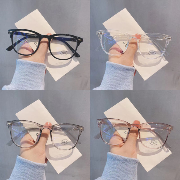 EB Transparent Computer Glasses Frame Women Men Anti Blue Light Round ...