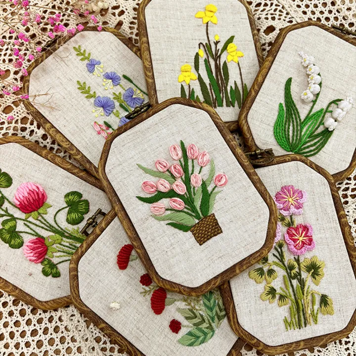 Embroidery%20Starter%20Kit%20Including%20Colored%20Threads%20Needles%20Hoops%20Instructions%20Flower%20Grass%20Leaves%20Pattern%20Mini%20Cross%20Stitch%20Kit%20-%20Image%204