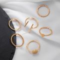 Accessories Girl New Jewelry 6Pcs/Set Retro Vinage Gold Rings Set. 