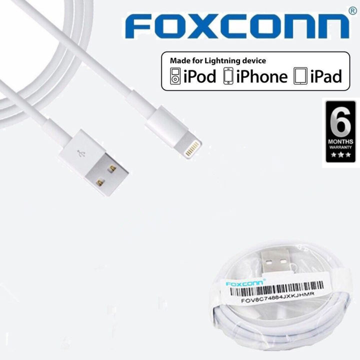 Foxconn USB Cable for iPhone XS Max X 10 8 7 6 iOS 11.3 System Charger Charging for Lightning Adapter 1m Cable