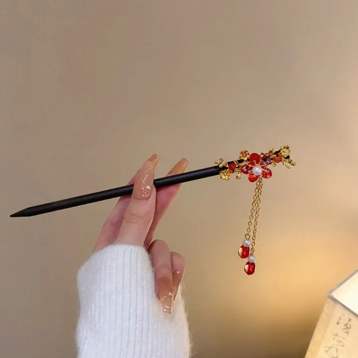 Hair%20Clip%20Accessories%20Vintage%20Retro%20Red%20Hair%20Stick%20Fashion%20Ancient%20Style%20Red%20Rose%20Fringe%20Hairpin%20Multi-purpose%20Senior%20Chinese%20Hairpin%20Headwear%20Girls%20-%20Image%203