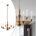 European Modern Classic Farmhouse Ceiling Light Fixture 6 Lights Hanging Chandelier for 1:87. 