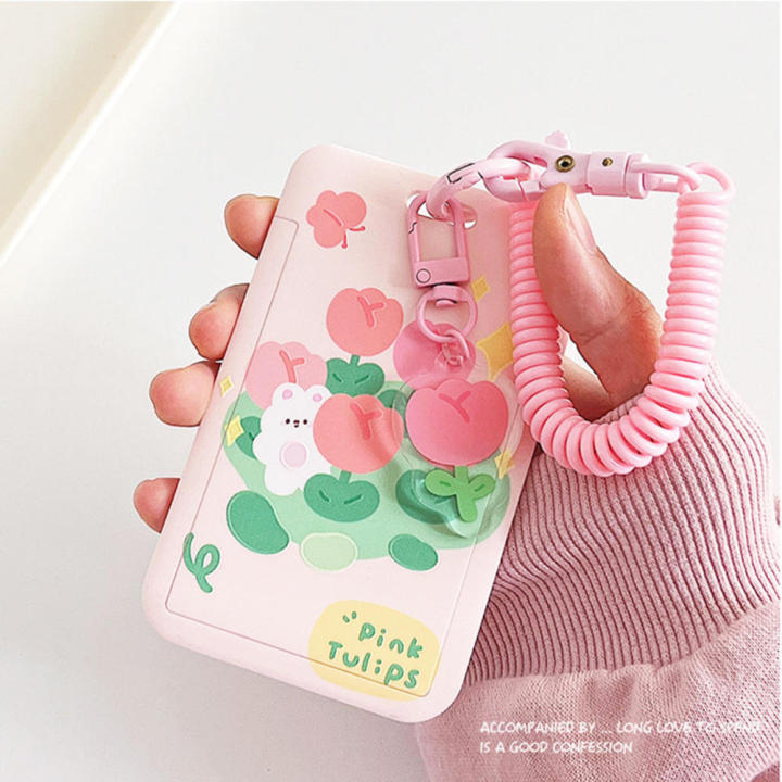 Plastics Key chain clip Convenient Small ferrule Elastic rope clip for Students Office workers School Bus commute Meal card protection