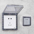 【HOT】 86Type Self-Adhesive Thicken Wall Socket Waterproof Box Electric Plug Cover Bathroom Wall Switch Plastic Cover Socket Protection. 