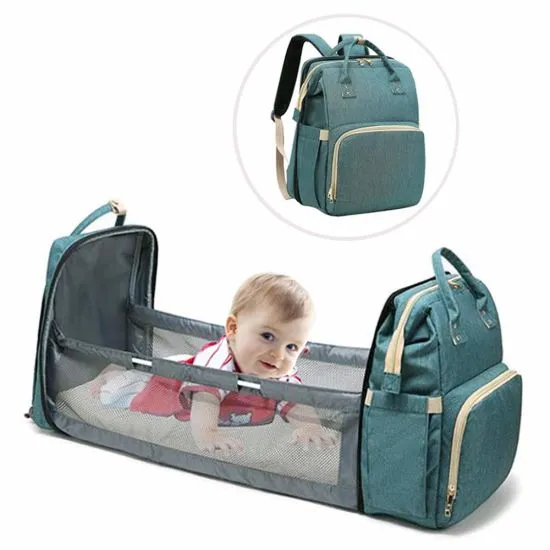 Portable Foldable Large Capacity Baby Diaper Bag Bed Aluminum Foil Layer Mummy Bag Tool baby bag Daraz.lk