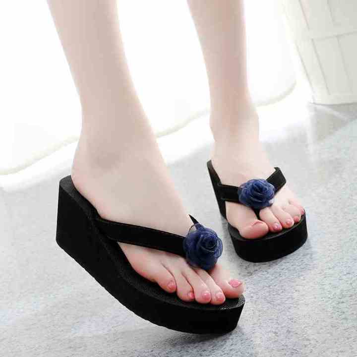 Korean%20Style%20Floral%20Flip%20Flops%20Women's%20High%20Heel%20Summer%20Slippers%20Leisure%20Flip-Flops%20Student%20Non-Slip%20Foam%20Thick%20Wedge%20Beach%20Shoes%20-%20Image%206