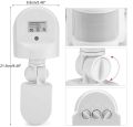 Motion Sensor Switch  AC 110V-240V, Automatic Dusk to Dawn Infrared Body Motion PIR Sensor, 180 Degree Motion Security Floodlight Sensor Detector (White). 