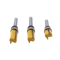 3Pcs 1/4 Inch Flush Trim Router Bit Pattern Bit Top & Bottom Bearing 1/2 inch Blade Template Edge Wood Trimmer Cutter Carpenter. 