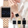 Stainless steel casual diamond watches touch screen led diamond fashion watch. 