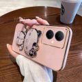 For OnePlus Nord CE 3 Lite CE3 CE 2 5G CE 2 Lite 5G Nord 3 N20 5G N20 SE N30 N200 5G N300 Back Cover with Cute Cat Makeup Mirror Stand Bracket Luxury 6D Plating Shiny Bling Case Square Edge Soft Silicone Mobile Phone Cases Pouch Girls. 