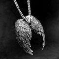 Steel Warrior New Creative Stainless Steel Angel Wings Pendant Necklace Personality Trendy Wings Men's Pendant. 