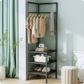 Corner Hall Tree,Standalone Coat Rack with 3-Tier Clothing Shoes Storage and 10 Hooks for Entryway,Hallway,Bedroom,Bathroom,Living Room,Office, Corner Clothes Rack Nightstand Clothe Stand Coat Rack Storage Detachable Item Storage Night Table Organizer. 