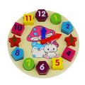 Wooden Shape Sorting Clock Learning Toy In Kids. 