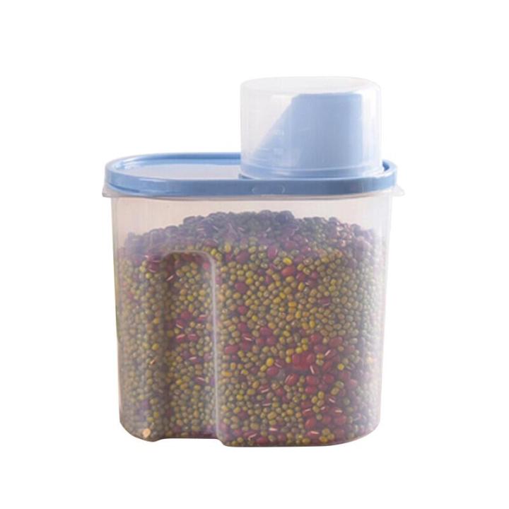 【SkinHorizon】Plastic Sealed Can with Lid Grain Container Storage Pot Kitchen Box Cereal Crisper for Dry Food Oatmeal Rice 1.9L / 2.5L