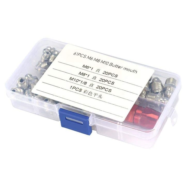 61Pcs/Set%20Grease%20Fitting%20Pack%20M6/M8/M10%20Metal%20Nipple%20Mechanical%20Lubrication%20Part%20Grease%20Nipple%20Fitting%20Assortment%20Kits%20-%20Image%205