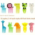 20pcs Random Color Animal Fruit Forks, Dessert Forks for Family Gatherings. 
