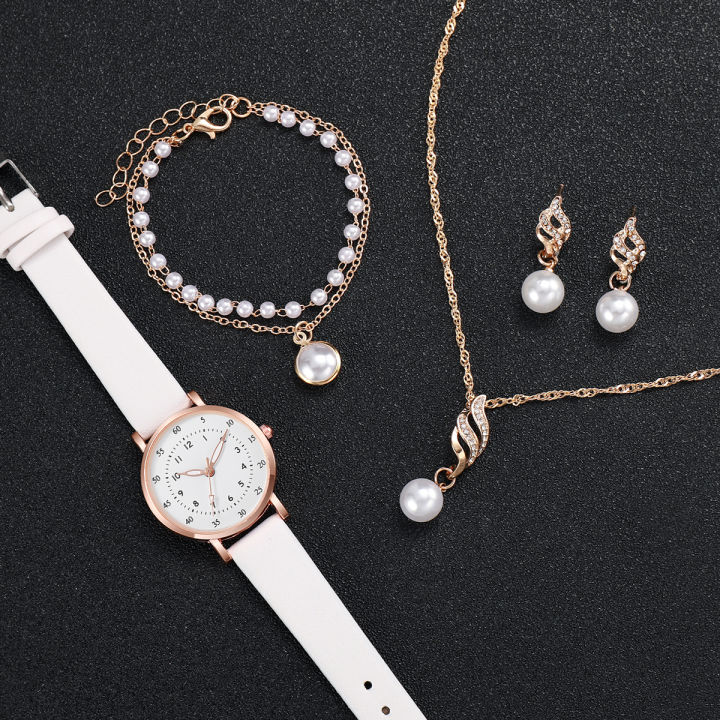 4PCS/Set%20Fashion%20Women%20Watches%20Pearls%20Jewelry%20Set%20Female%20Small%20Arabic%20Dial%20Leather%20Band%20Quartz%20Watch%20Clock%EF%BC%88Without%20Box%EF%BC%89%20-%20Image%203