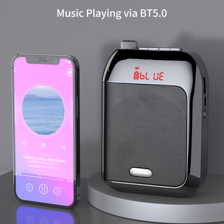 Portable%20Voice%20Speaker%20Amplifier%20for%20Teachers%20with%20wi-rel-ess%20Microphone%20Headset%20Waistband%20Rechar-geable%20Personal%20b-t%20Speaker%20Support%20Music%20Recording%20FM%20Ra-dio%20for%20Classroom%20Meeting%20Training%20Tour%20Guides%20Promotions%20Singing%20-%20Image%206