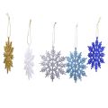 12pcs 10cm Snowflake Powder Plastic Hanging Snowflake Frozen Party Supplies. 