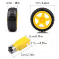 2pcs Gear Motors and Wheels for 2WD Arduino Smart Robotic Car TT Gear Motor 65mm x 28mm Yellow Plastic Rubber Tire Wheel. 