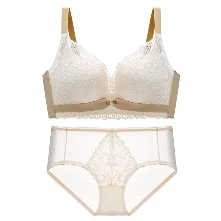 TZ%20Summer%20Women's%20Fashion%20Underwear%20Small%20Chest%20Push%20Up%20Big%20Lace%20Edge%20Breathable%20Push%20Up%20Accessory%20Breast%20Push%20Up%20Bra%20Set%20-%20Image%202