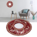 Seagrass Wall Mirror Woven Hanging Wall Mirror Decorative HD Mirror Antique Lightweight Easy To Use Round Fashionable for Bedroom. 