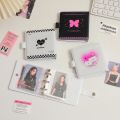 MINKYS Kawaii Love Heart 1/2/3 inch 3 Ring Kpop Photocards Binder Book +20pcs Sleeves Set Idol Photo Cards Album Collection Book. 