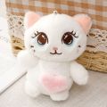 Soft Doll Plush Cat Keychain Satchel Pendant PP Cotton Plush Kitten With Love Bag Plush Toy  Lovely Birthday Gifts. 