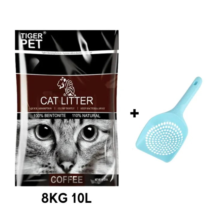 Tiger Pet Bentonite Cat Litter 10L 8KG (Coffee) with Scoop