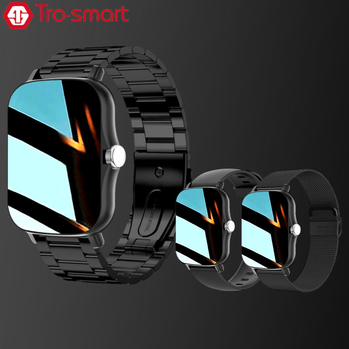 Black Color Smart Watch Men Women Smartwatch Male Touch Screen ...
