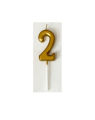 Happy Birthday Party Gold Shine Number Candle / Cake Decoration. 