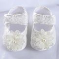Newborn Baby Girl Pearl Floral Shoes Toddler Girl Booties Infant Baby Bowknot Crib Shoes Soft Sole Party Prewalker First Walkers. 