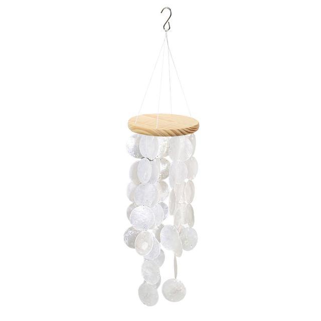 【Folio & Light】Outdoor Wind Chimes Delicate Capiz Shell Wind Chime Handmade Outdoor Wind Chimes Melodious Pleasant Sound For Windowsill Gar