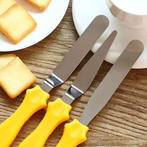 Multi-Function Stainless Steel Cake Icing Spatula Knife Set, Pack of 3 Steel, Plastic Cake Server  (Multicolor)/ Cake Palette Knife Steel Icing Spatula 3 Pieces Set Cake Knife Cream Icing Frosting Spatula Baking Kitchen Pastry Cake Decoration Tool.