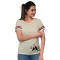 Women/ Ladies / Girls Trending Fashion O Neck, Half Sleeve Love Bird Printing Printed Casual Office Teenage Wear Tee T-Shirt Cotton Fabric Tops Casual Loose Fit Office Wear T-Shirt /Tshirt/ Blouse In Brown, Cream, Green Colors In S, M, L Xl Size. 