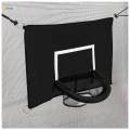 Basketball Hoop Attachment for Trampolines Universal Baseboard with Ball Adjustable Ropes for All Ages Practice Kids Backyard Outdoor Sports. 