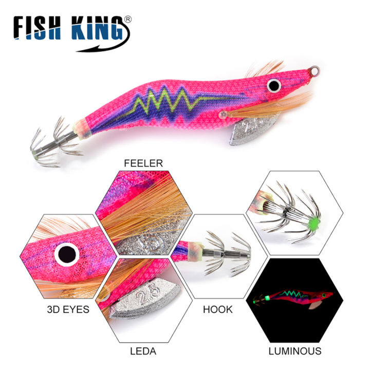 Fish%20King%202.0/2.5/3.0/3.5%20Hard%20Bait%20Luminous%20Squid%20Jig%20Sea%20Fishing%20Lure%20Ocus%208-19.5g%20Shrimp%20Cuttlefish%20Squid%20Hook%20Rig%20Japan%20-%20Image%202
