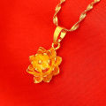 24K Gold Jewelry Gold accessories Matte Big Flower Pendant Women's Pendant Accessories. 