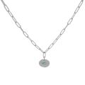 XL European And American Popular 316L Turquoise Necklace Design Retro Chain Simple Stainless Steel Clavicle Chain Necklace. 