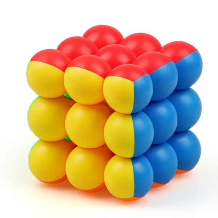 【LuckyBabyFans Store】Round 3x3x3 Puzzle magic cube professional cubo magico Smooth Round balls Game cube Safety Toys For Children