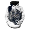 New Cute 3d Cat Hoodie Men's Women's Sweatshirt Harajuku Hooded Autumn Boys And Girls Animal White Streetwear Pullover. 