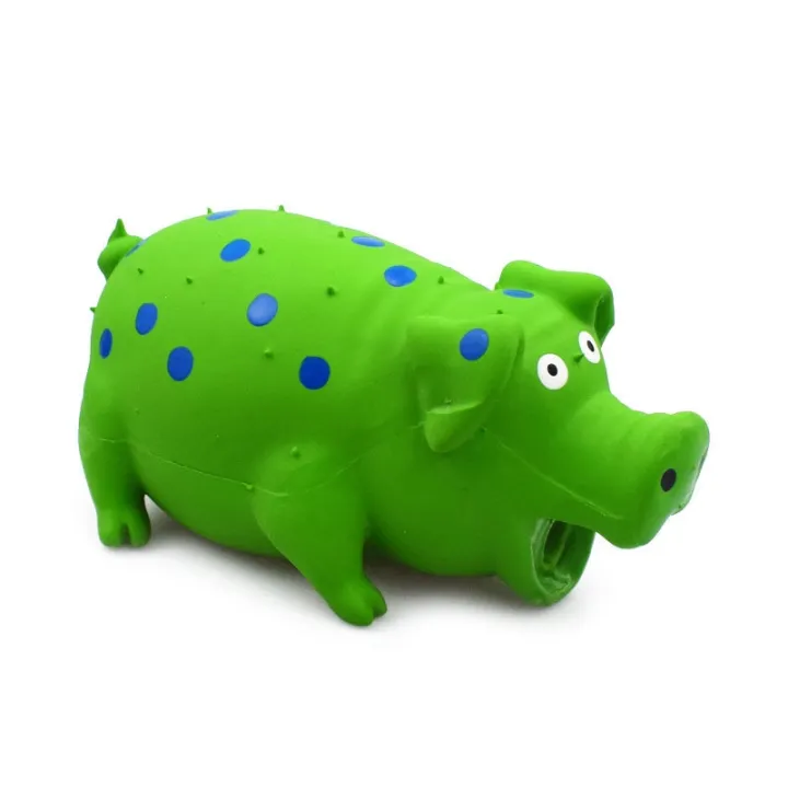 Benepaw Durable Dog Chew Toys For Medium Large Dogs Squeaker Eco-friendly Soft Rubber Pig Toy Pet Interactive Relieve Anxierty